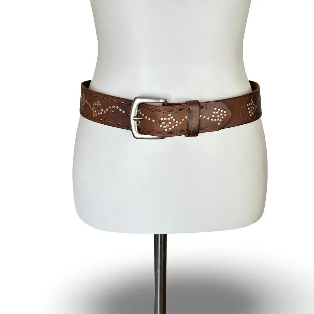 Vintage Gap Genuine Leather Studded Belt - Size M